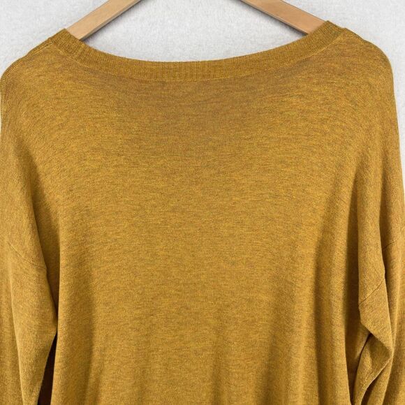 EILEEN FISHER Sweater XS Cozy Viscose Stretch Boat Neck Rib Trim Pullover Yellow - Picture 5 of 16